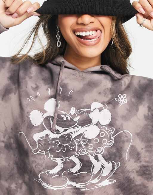 ASOS DESIGN Punk Mickey unisex oversized hoodie with Disney prints in black