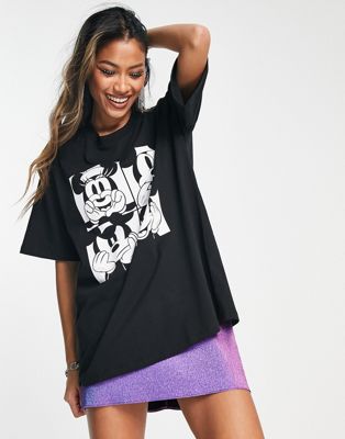 ASOS DESIGN Punk Mickey oversized license graphic t-shirt in black