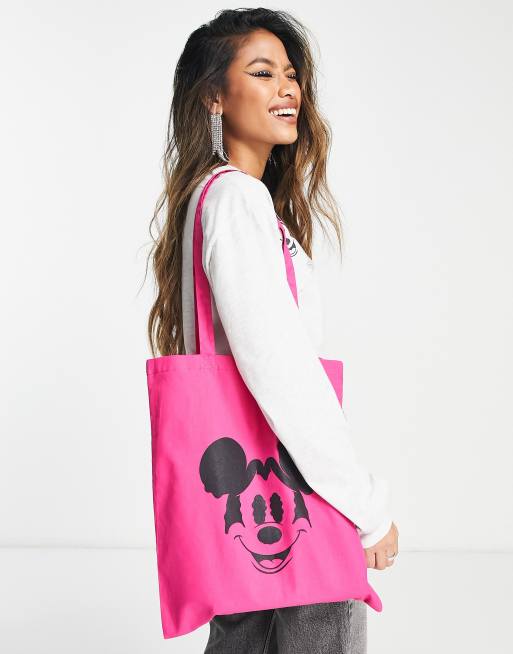 ASOS DESIGN – Punk Mickey – Różowa torba typu tote z licencjonowaną grafiką
