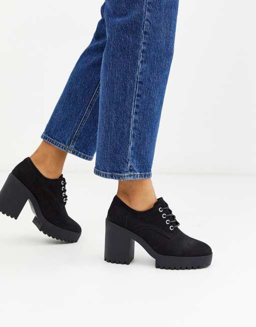 asos on a roll lace up heeled shoes