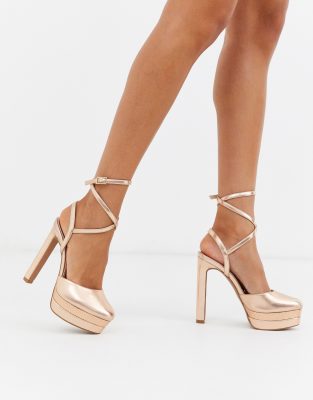 platform heels rose gold