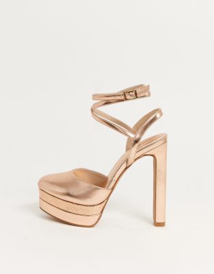 rose gold platform shoes