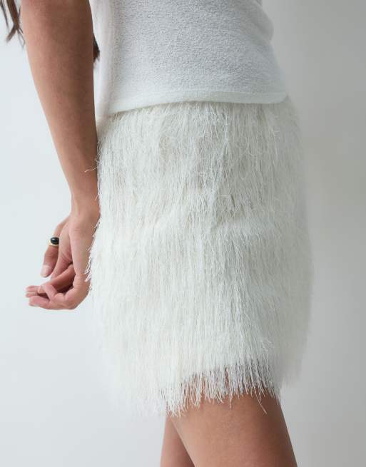 ASOS DESIGN puszysta spódnica mini w kolorze kości słoniowej, 5 z 5