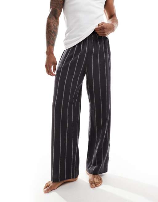 ASOS DESIGN pyjama bottoms in black stripe ASOS