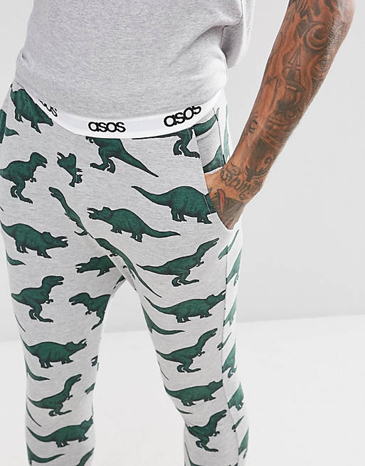 Zeehaven Emulatie Meerdere ASOS DESIGN pyjama bottoms with branded waistband & dinosaur print | ASOS