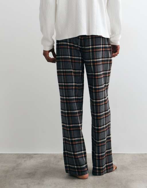 ASOS DESIGN pyjama bottoms with check print in beige, 4 of 4