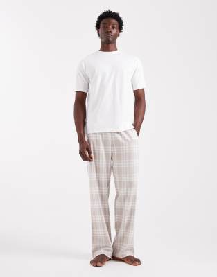 Asos Design Pyjama Set In Neutral