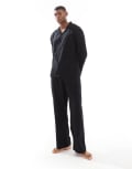 [ASOS DESIGN] ASOS DESIGN pyjama set in black flannel XS BLACK