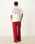 [ASOS DESIGN] ASOS DESIGN pyjama set with Christmas characters graphic in red XL RED