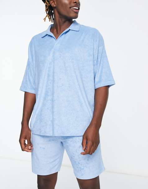 Mens loungewear short discount set