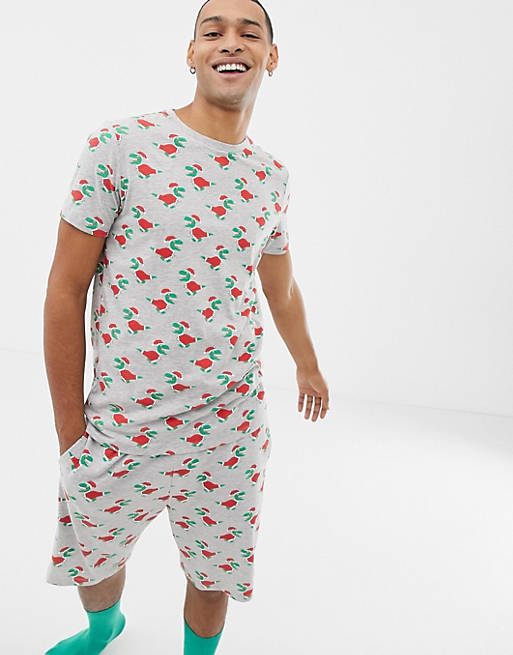 zonne dorst wapenkamer ASOS DESIGN pyjama top in Holidays dinosaur print | ASOS