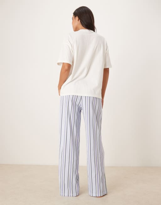 ASOS DESIGN – Pyjamas med vida byxor och t-shirt i oversize med "Weekend Selfcare"-tryck, 4 av 4