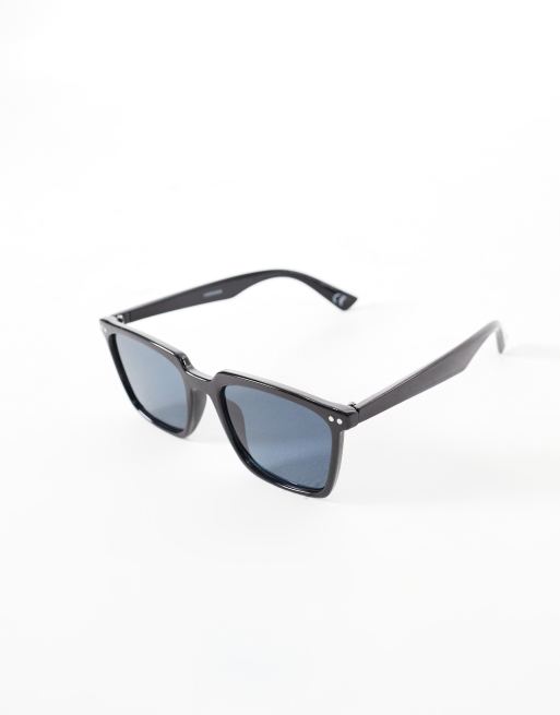 ASOS DESIGN – Quadratische Sonnenbrille in Schwarz mit schmalem Rahmen und getönten Gläsern, 2 von 4
