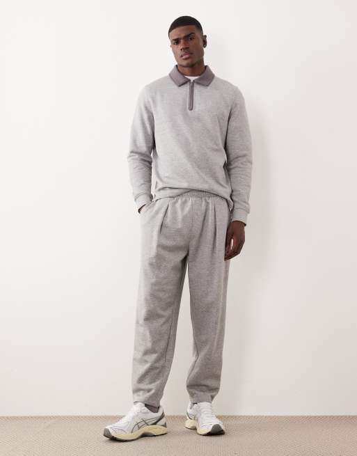 ASOS DESIGN quarter zip sweatshirt in grey marl, 2 of 5