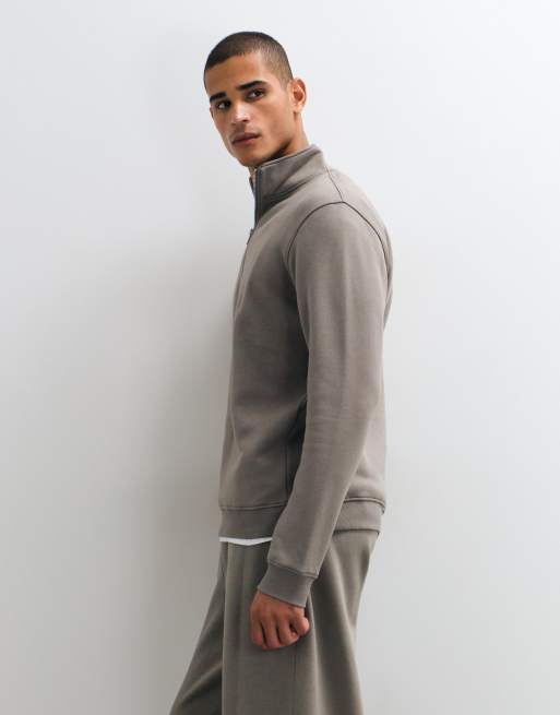 ASOS DESIGN quarter zip sweatshirt in hematite, 4 of 5