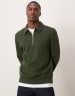 ASOS DESIGN quarter zip sweatshirt with collar in agave green