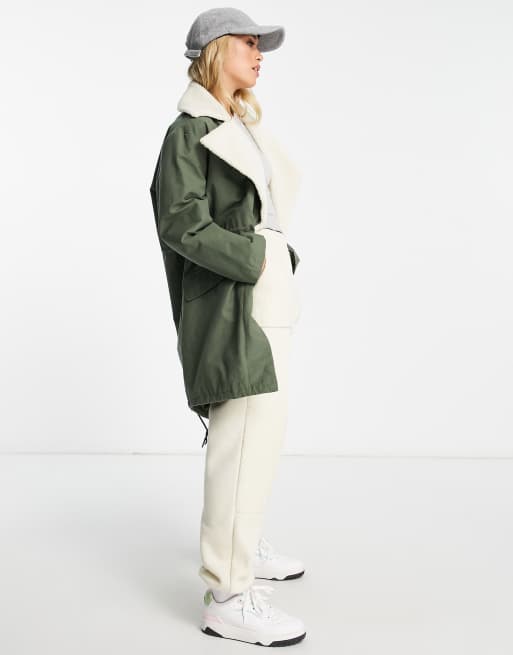 Asos design waterfall hot sale parka with borg liner