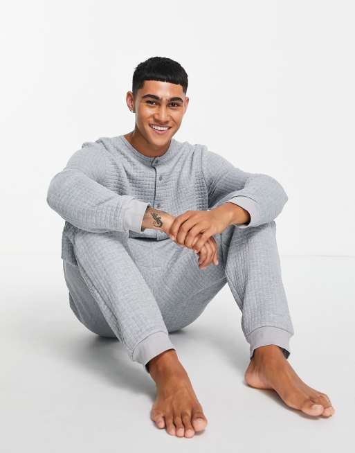 ASOS DESIGN quilted all in one in gray | ASOS