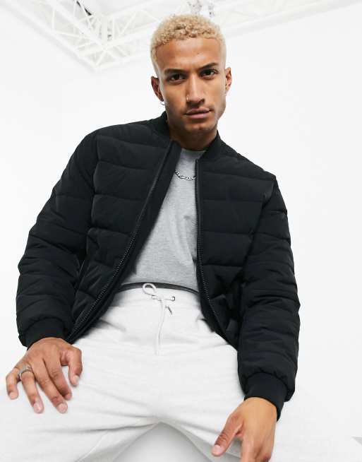 Asos design bomber hot sale jacket in black