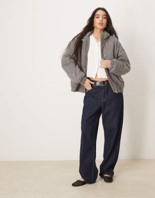 Asos Design Quilted Bomber With Yoke Detail
