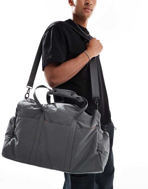 ASOS DESIGN quilted carryall bag in gray - view 1