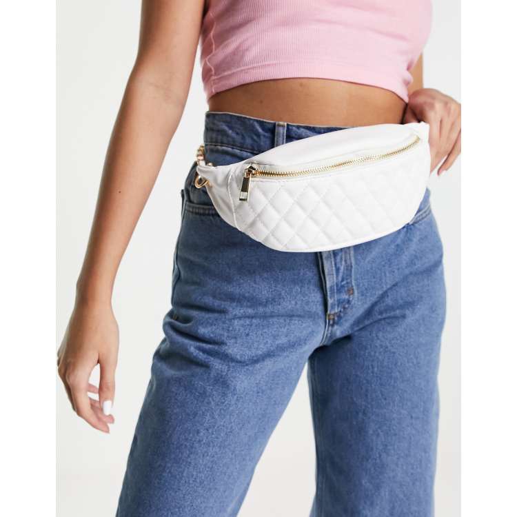 White leather store bum bag