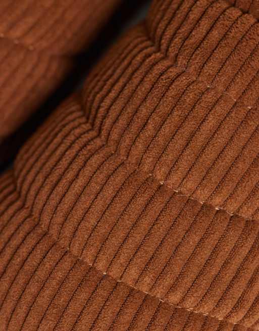 ASOS DESIGN quilted corduroy mule slipper in deep rust, 3 of 4