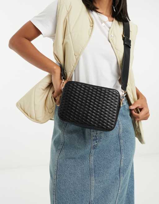 Designer Strap Quilted Crossbody Bag