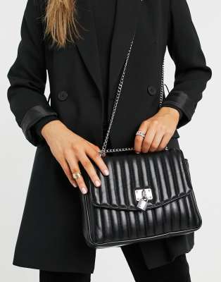 ASOS DESIGN faux leather crossbody camera bag in ecru