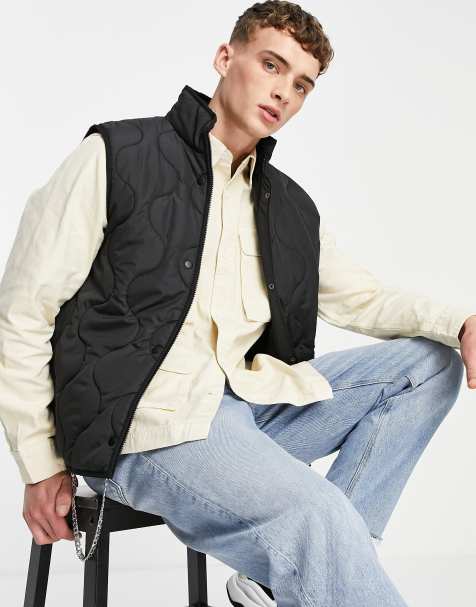 ASOS DESIGN quilted gilet in black  - view 1