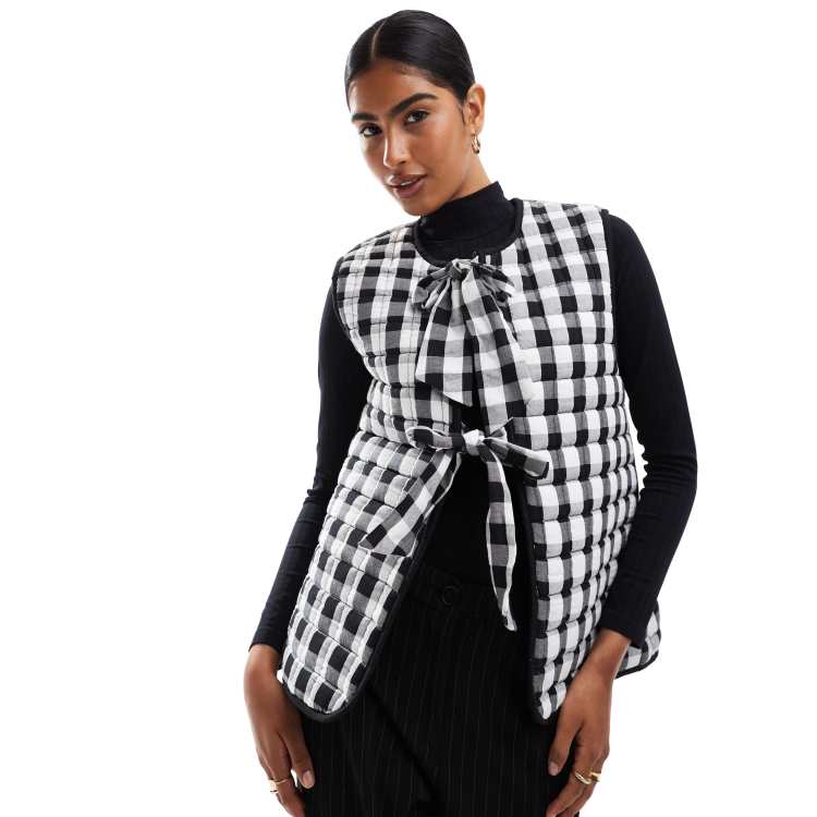 riko Gilet blouse(Gingham check)