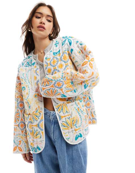 ASOS DESIGN quilted handkerchief print jacket - view 1