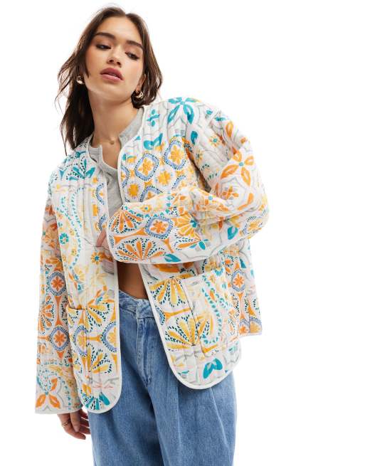 ASOS DESIGN quilted handkerchief print jacket | ASOS