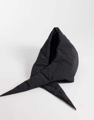 Asos Design Quilted Hood In Black