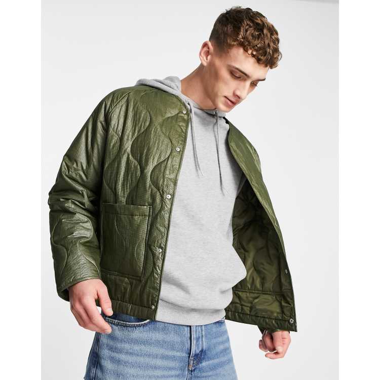 Asos mens quilted jacket hotsell