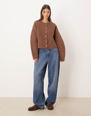 Asos Design Quilted Jacket In Animal Print