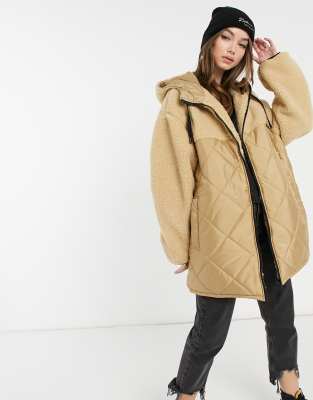 camel quilted jacket