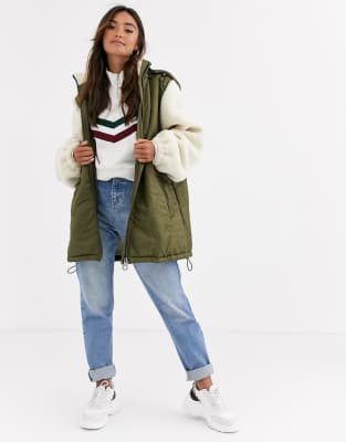 borg sleeve denim jacket