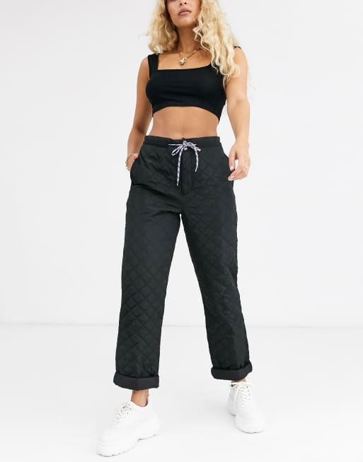 ASOS DESIGN quilted jogger in black with drawcord | ASOS