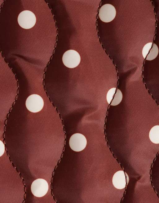 ASOS DESIGN quilted laptop sleeve in brown polka dots, 3 of 3