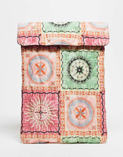 ASOS DESIGN quilted laptop sleeve in patchwork print - view 1