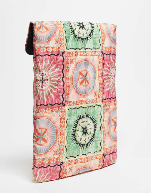 ASOS DESIGN quilted laptop sleeve in patchwork print