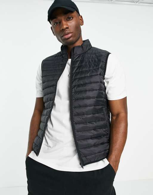 ASOS DESIGN quilted liner vest in black ASOS