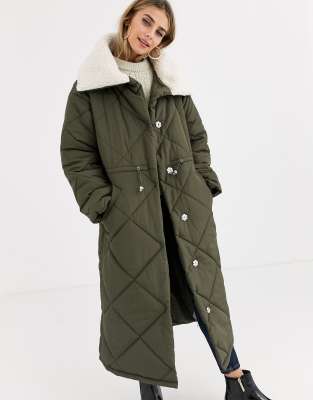 quilted maxi puffer coat