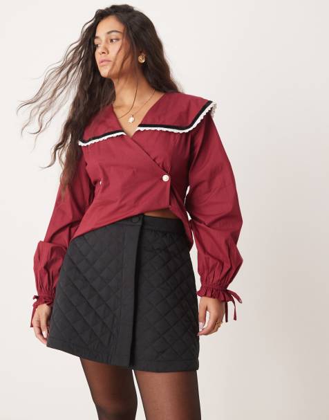 ASOS DESIGN quilted mini skirt in black - view 1