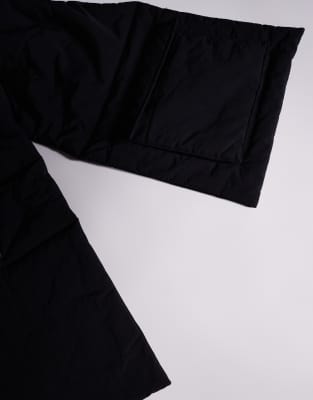 Asos Design Quilted Padded Pocket Scarf In Blue