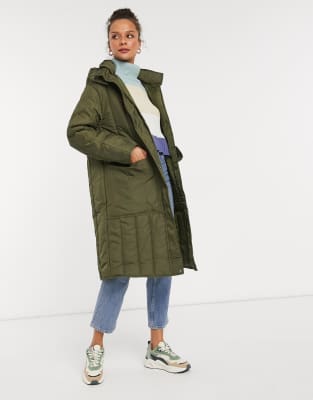 asos quilted parka