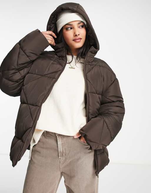 ASOS DESIGN quilted puffer jacket in baby pink