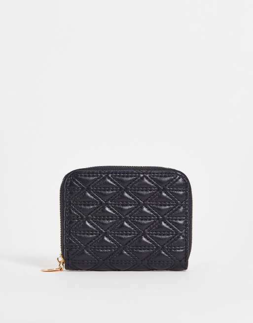 ASOS DESIGN quilted purse in black