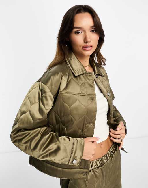 Womens khaki outlet shacket